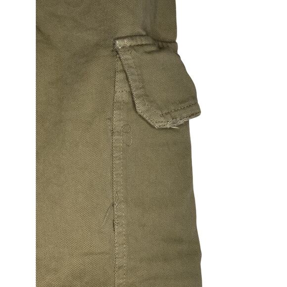 Zara Women's High Rise Green Canvas Cargo Straight Leg Pants Size 6 - Picture 4 of 6